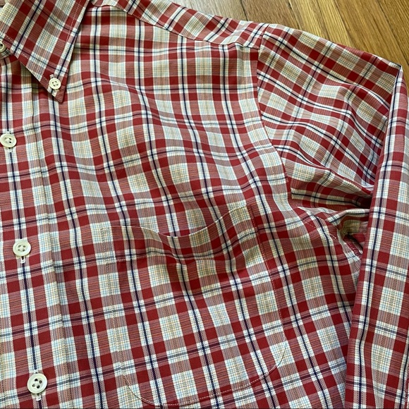 Brooks Brothers Country Club Plaid Red Button Down Collar Shirt Small - Picture 3 of 10